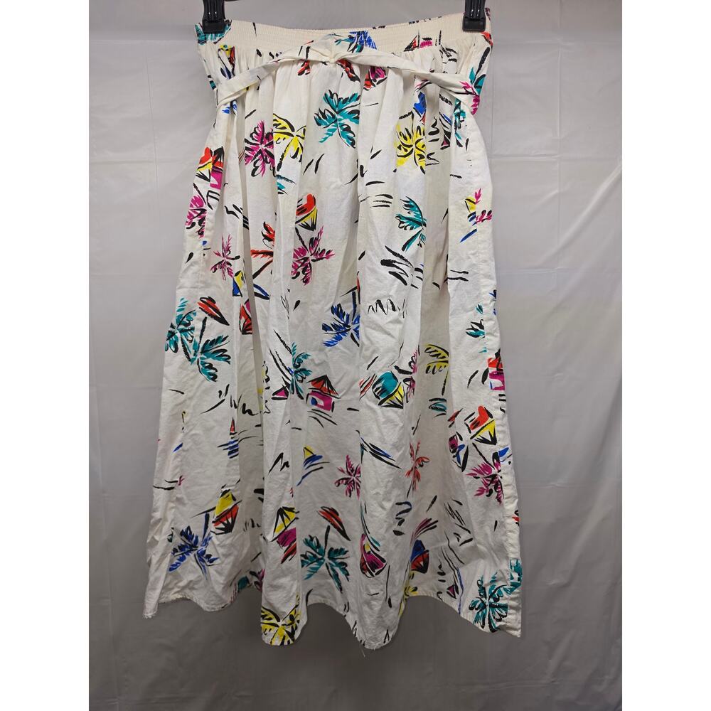 Vintage Ms. Paquette California Tropical Palm Print Midi Skirt Medium Made USA - Picture 10 of 10